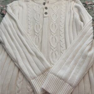 Nautica Cream Cable Knit Turtleneck Sweater